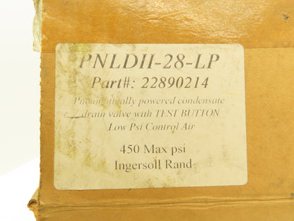 Ingersoll Rand PNLDII -28-LP Automatic Condensate Trap - Drain Valve PARTS ONLY