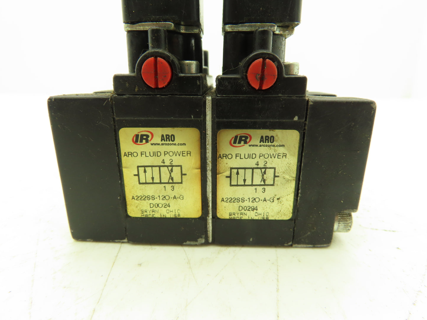 IR ARO A222SS-120-A Pneumatic Stacking Solenoid Valve 120V 3/8"NPT  Lot of 2