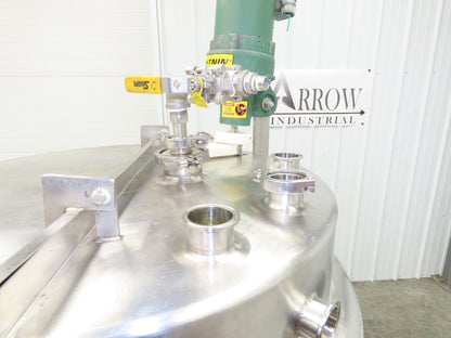 Avins Direct Steam 100 Gallon Mixing Tank 1/3Hp Lightnin Mixer Food Grade SS
