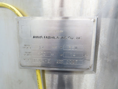 Avins Direct Steam 100 Gallon Mixing Tank 1/3Hp Lightnin Mixer Food Grade SS