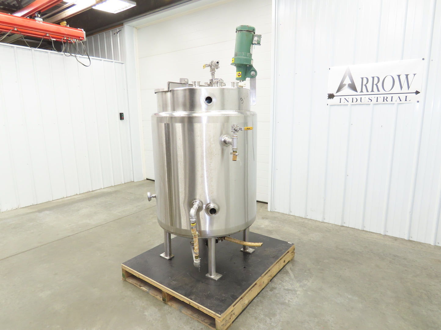 Avins Direct Steam 100 Gallon Mixing Tank 1/3Hp Lightnin Mixer Food Grade SS