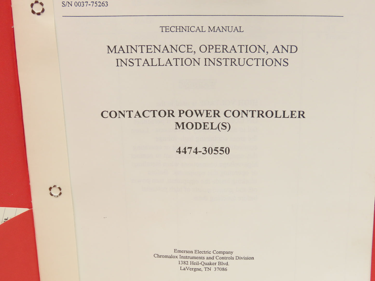 Chromalox 4474-30550 Contactor Power Controller Hoffman 16x14 NEMA 480VAC 3Ph