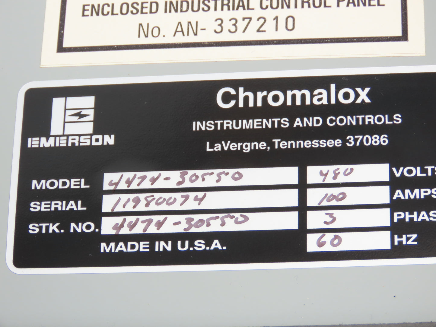 Chromalox 4474-30550 Contactor Power Controller Hoffman 16x14 NEMA 480VAC 3Ph