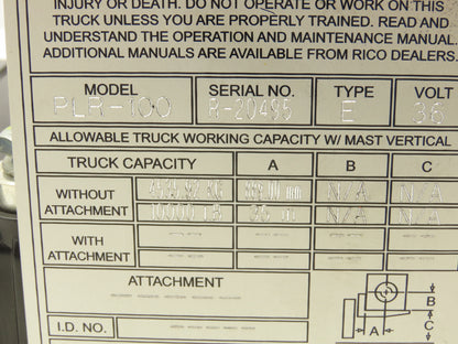Curtis 1236E-4521 Forklift DC Motor Speed Controller 24-36V Off Rico PLR-100