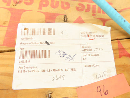 Corning 6-Fiber Optic MIC Tight-Buffered Interlocking Armored Plenum Cable 1720'