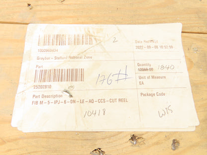 Corning 6-Fiber Optic MIC Tight-Buffered Interlocking Armored Plenum Cable 1840'