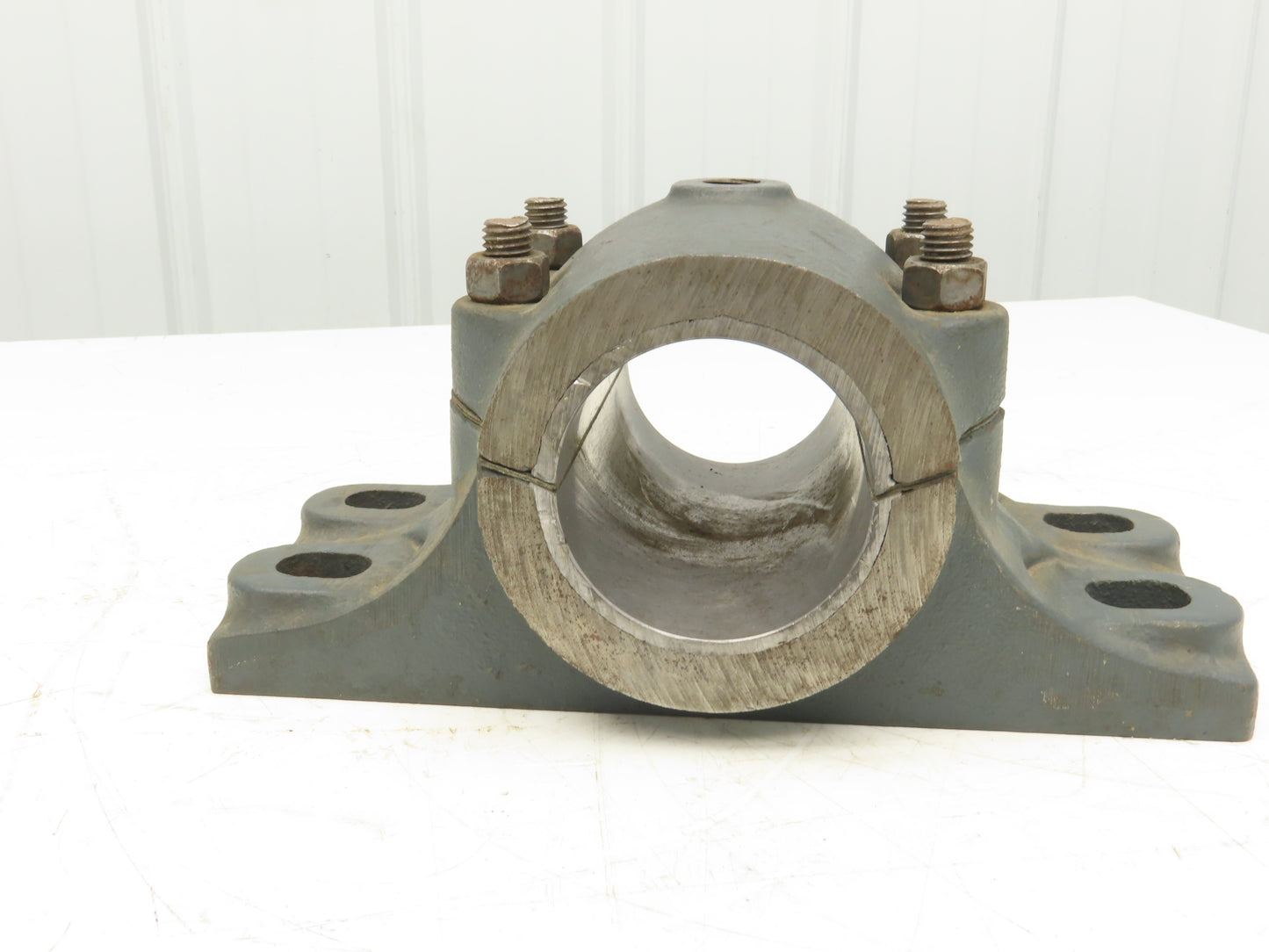 Link Belt 21355 BABB Unit 3-7/16" Babbitted Plain Sleeve Bearing 4 Bolt Cap