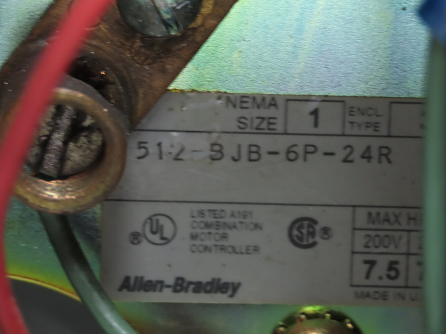 Allen-Bradley 512-BJB-6P-24R Combination Starter Fusible 600V 3PH 10HP