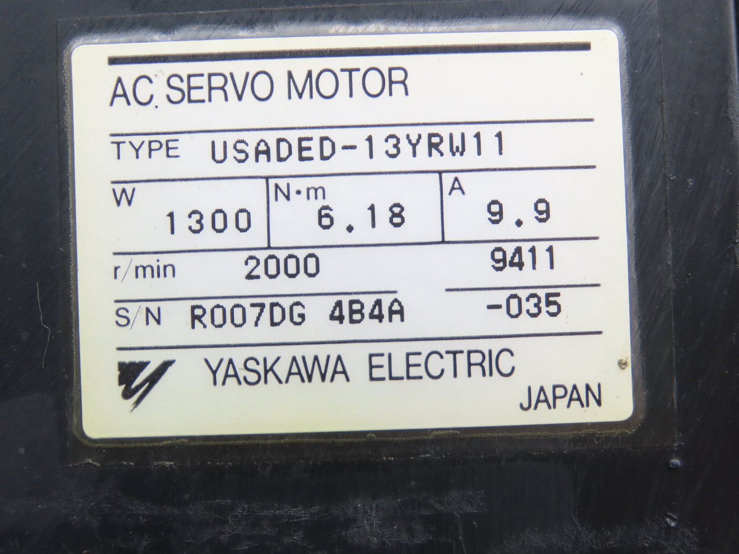 Yaskawa Electric USADED-13YRW11 AC Servo Motor Absolute Encoder UTMAH-B12BDYR7