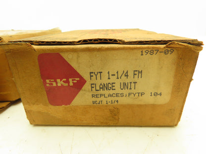 SKF FYT 1-1/4 FM Flange Ball Bearing 2 Bolt 1-1/4" Bore Locking Collar Lot Of 2