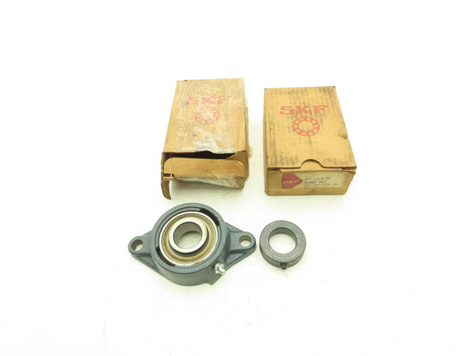 SKF FYT 1-1/4 FM Flange Ball Bearing 2 Bolt 1-1/4" Bore Locking Collar Lot Of 2