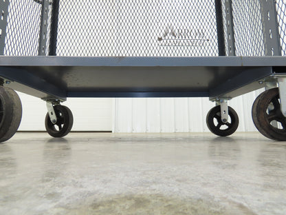 Jamco Mesh Box Truck 3 Sided Single Shelf Dolly Cart 48x24" 12 gauge Steel