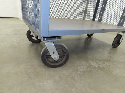 Jamco Mesh Box Truck 3 Sided Single Shelf Dolly Cart 48x24" 12 gauge Steel