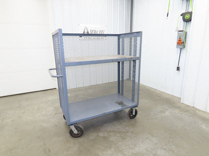 Jamco Mesh Box Truck 3 Sided Single Shelf Dolly Cart 48x24" 12 gauge Steel