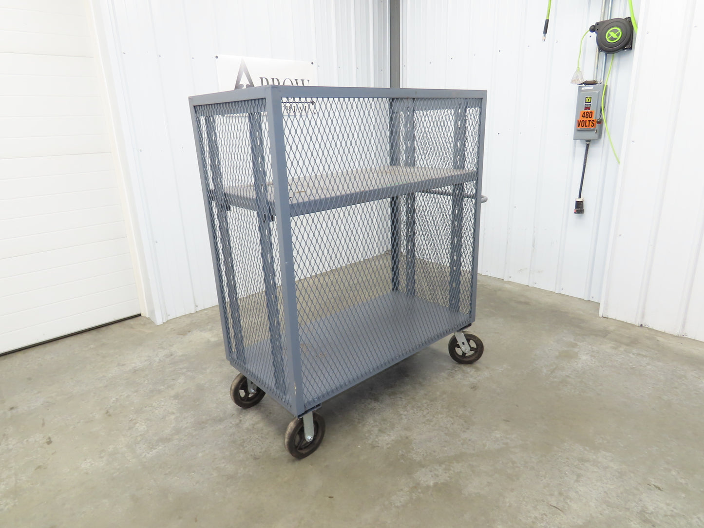 Jamco Mesh Box Truck 3 Sided Single Shelf Dolly Cart 48x24" 12 gauge Steel