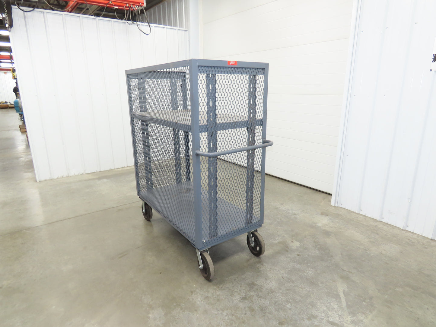 Jamco Mesh Box Truck 3 Sided Single Shelf Dolly Cart 48x24" 12 gauge Steel