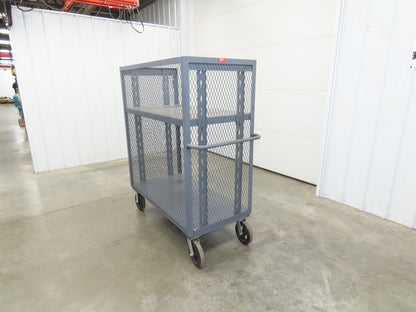 Jamco Mesh Box Truck 3 Sided Single Shelf Dolly Cart 48x24" 12 gauge Steel