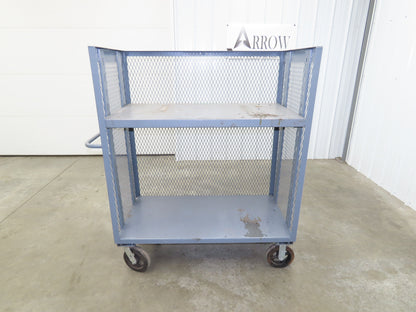 Jamco Mesh Box Truck 3 Sided Single Shelf Dolly Cart 48x24" 12 gauge Steel