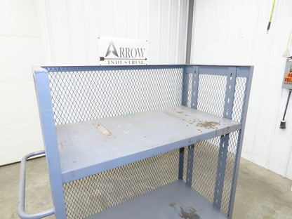 Jamco Mesh Box Truck 3 Sided Single Shelf Dolly Cart 48x24" 12 gauge Steel