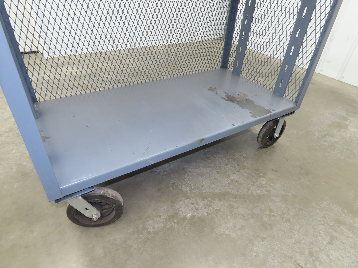 Jamco Mesh Box Truck 3 Sided Single Shelf Dolly Cart 48x24" 12 gauge Steel