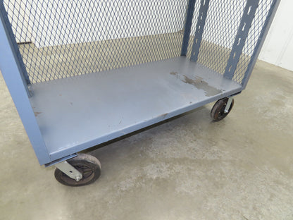 Jamco Mesh Box Truck 3 Sided Single Shelf Dolly Cart 48x24" 12 gauge Steel