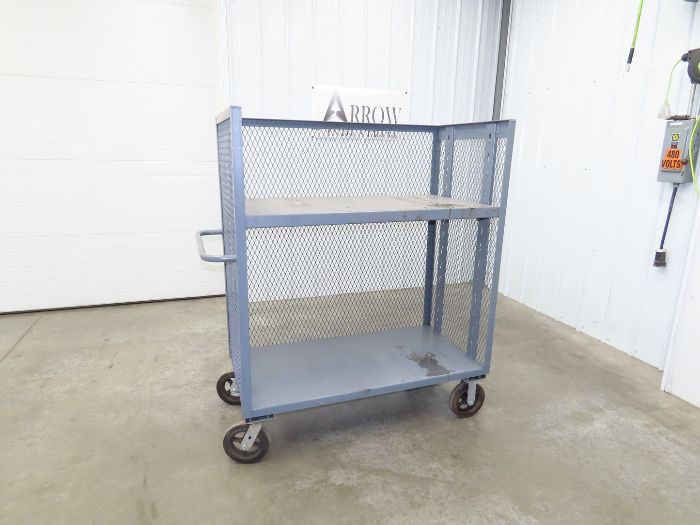 Jamco Mesh Box Truck 3 Sided Single Shelf Dolly Cart 48x24" 12 gauge Steel