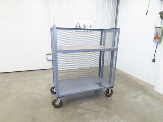 Jamco Mesh Box Truck 3 Sided Single Shelf Dolly Cart 48x24" 12 gauge Steel