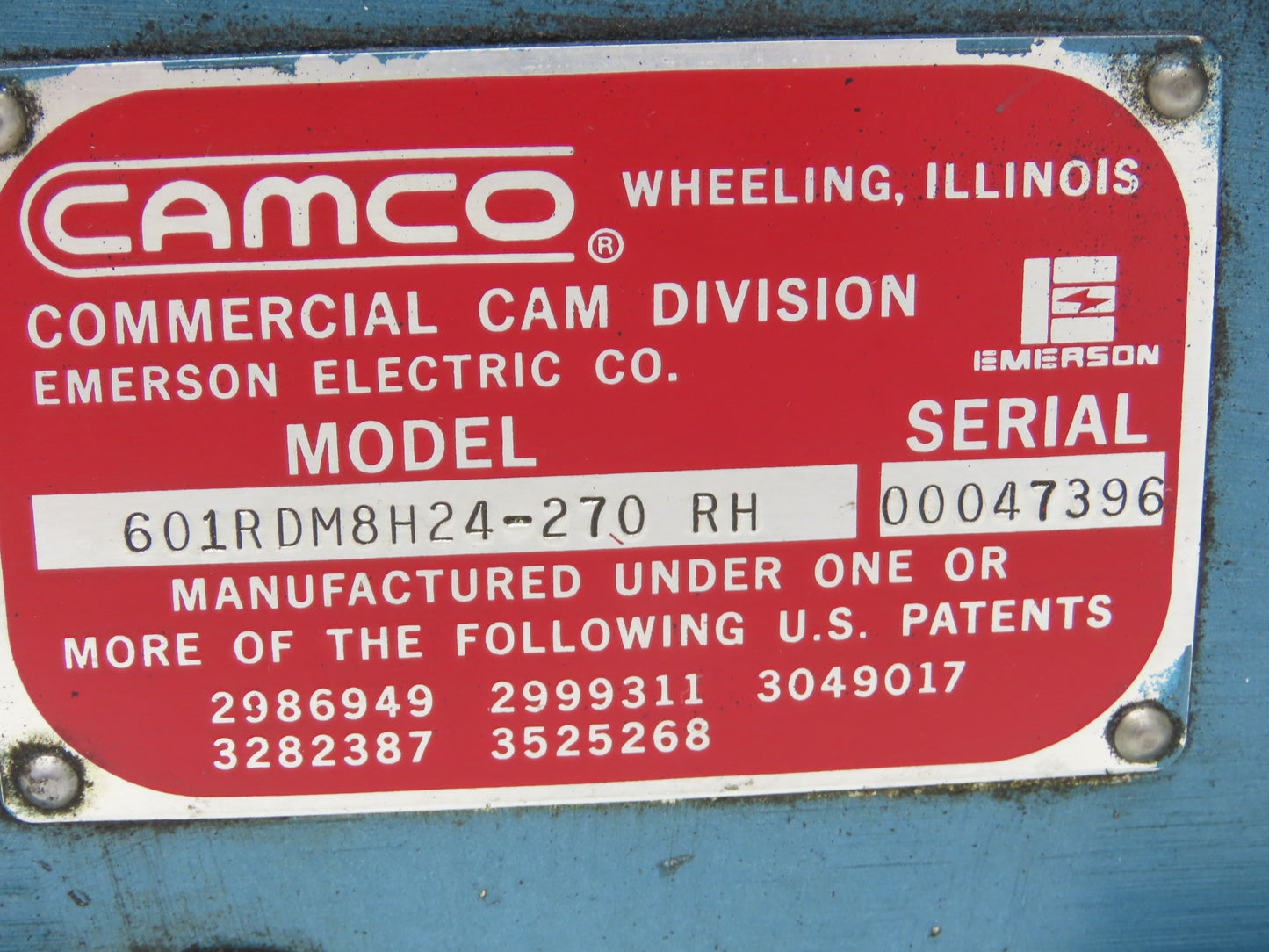 Camco 601RDM8H24-270 RH Rotary Indexer Table 8-Stop 20:1 Reducer 90VDC Drive