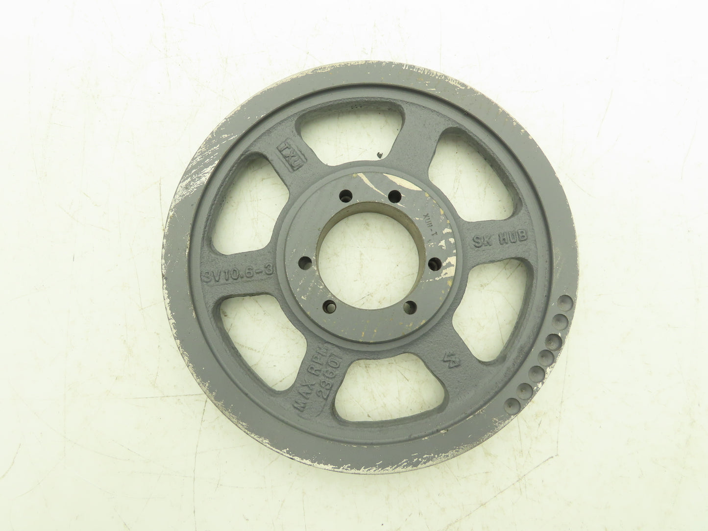 Woods 3V1063 V-Belt Pulley 3V Belt Section 3 Groove 10.6" OD Bushed SK Bushing