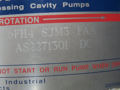 Moyno 6FH4SJM3FAA Progressive Cavity Rotor Pump Sanitary 3Hp 3PH *Bad Stator*