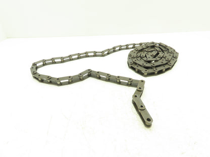 C-2050 Double Pitch Hollow Pin Roller Chain Conveyer 1.25" 10 Ft Length