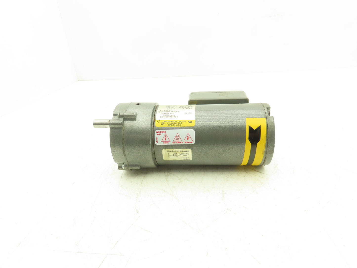 Baldor GCP24134 Parallel Gear Motor 30:1 Ratio 45/55rpm 115V 1PH 1/2"Shaft