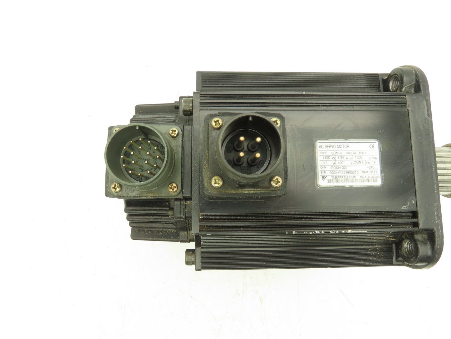 Yaskawa SGMGH-13DCA-YG11 AC Servo Motor 1300W 8.34Nm 1500 RPM Encoder 22mm Shaft