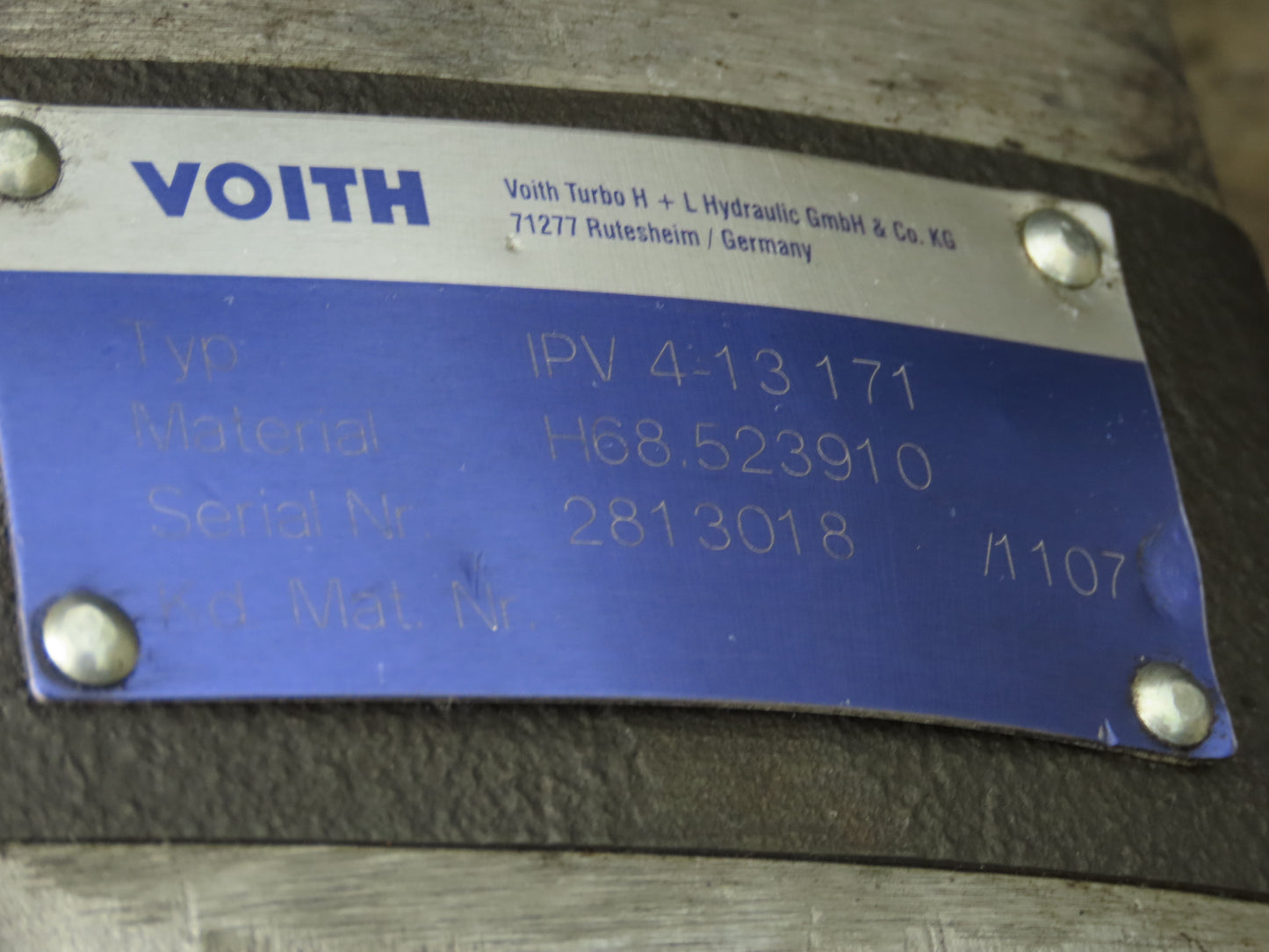 Voith 2-Pump Hydraulic Power Unit 50 Gal 6 GPM 5000 PSI 40Hp 480V