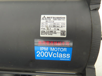 Mitsubishi MM-EFS71M IPM Motor .75kw 1500/1800 RPM 176/191V 3PH Permanent Magnet