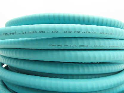 Corning 24-Fiber Optic MIC Tight-Buffered Interlocking Armored Plenum Cable 96'