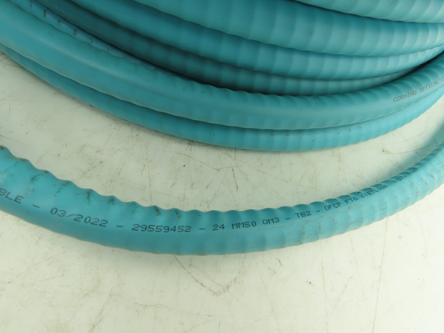 Corning 24-Fiber Optic MIC Tight-Buffered Interlocking Armored Plenum Cable 98'