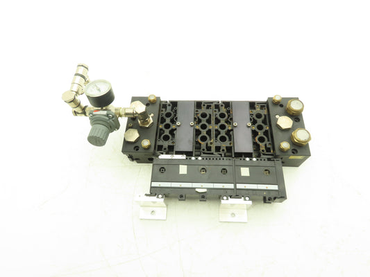 Burkert 6517 Pneumatic Solenoid Valve 6-Station Manifold 191289U