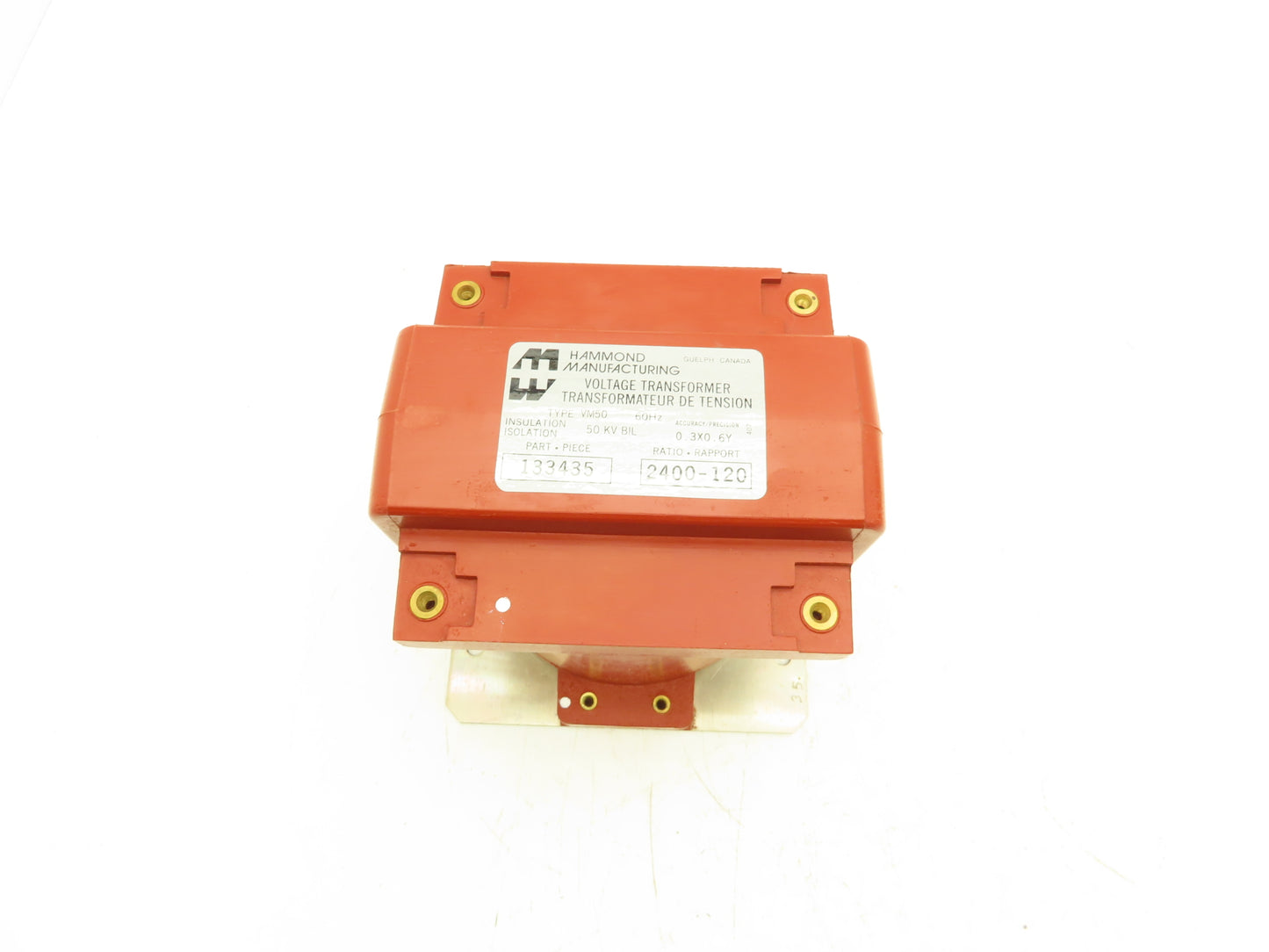 Hammond Mfg 133435 Stepdown Power Transformer Type VM50 2400:120 60Hz Ins 50KV