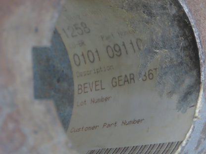 Union Gear 9110-01 Bevel Gear 36 Tooth 2-1/8" Bore x 2-7/8" Depth x 12-1/4" OD
