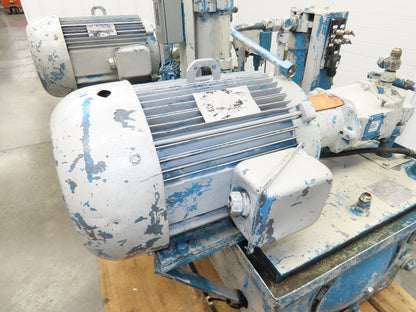 Vickers Dual Hydraulic Power Unit 100 Gal 19gpm x 2 3000psi 15&30Hp 230/460V 3PH