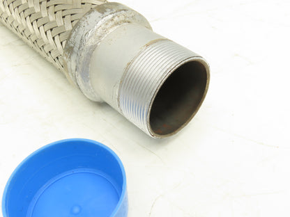 2"x 36" Braided Stainless Steel Flex Hose 2" NPT Male Ends