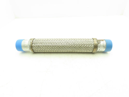 2"x 18" Braided Stainless Steel Flex Hose 2" NPT Male Ends