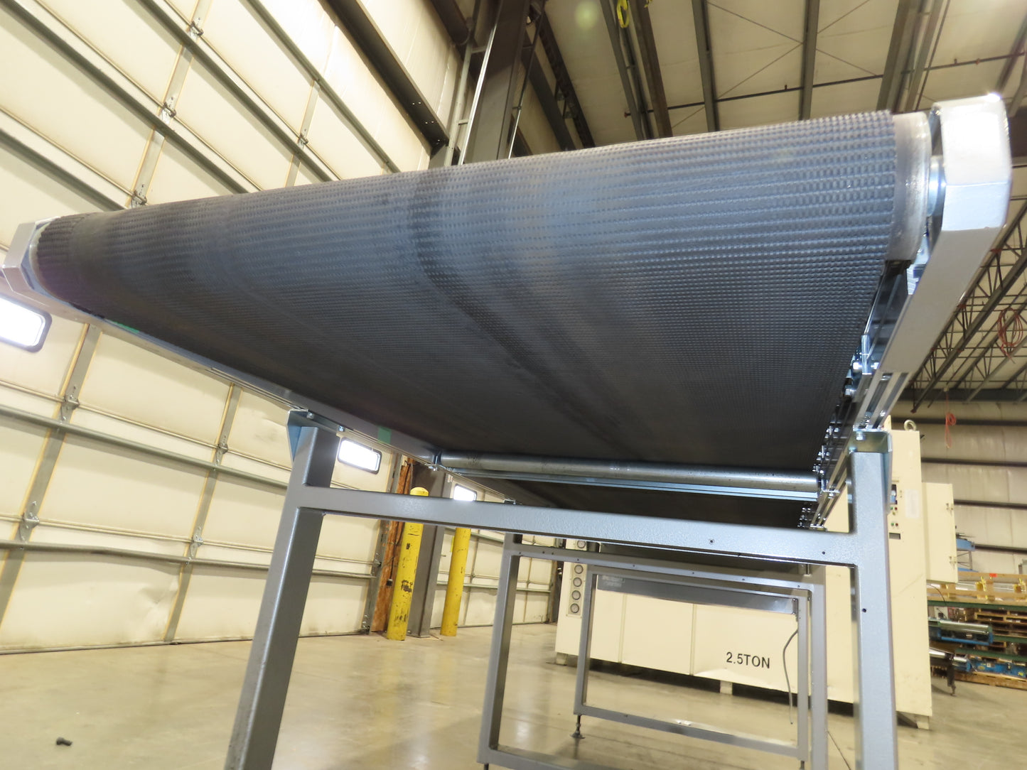 Habasit 38"x 11' 6" Slider Bed Conveyor 33.5"W Grip Belt 220V 3PH 5FPM