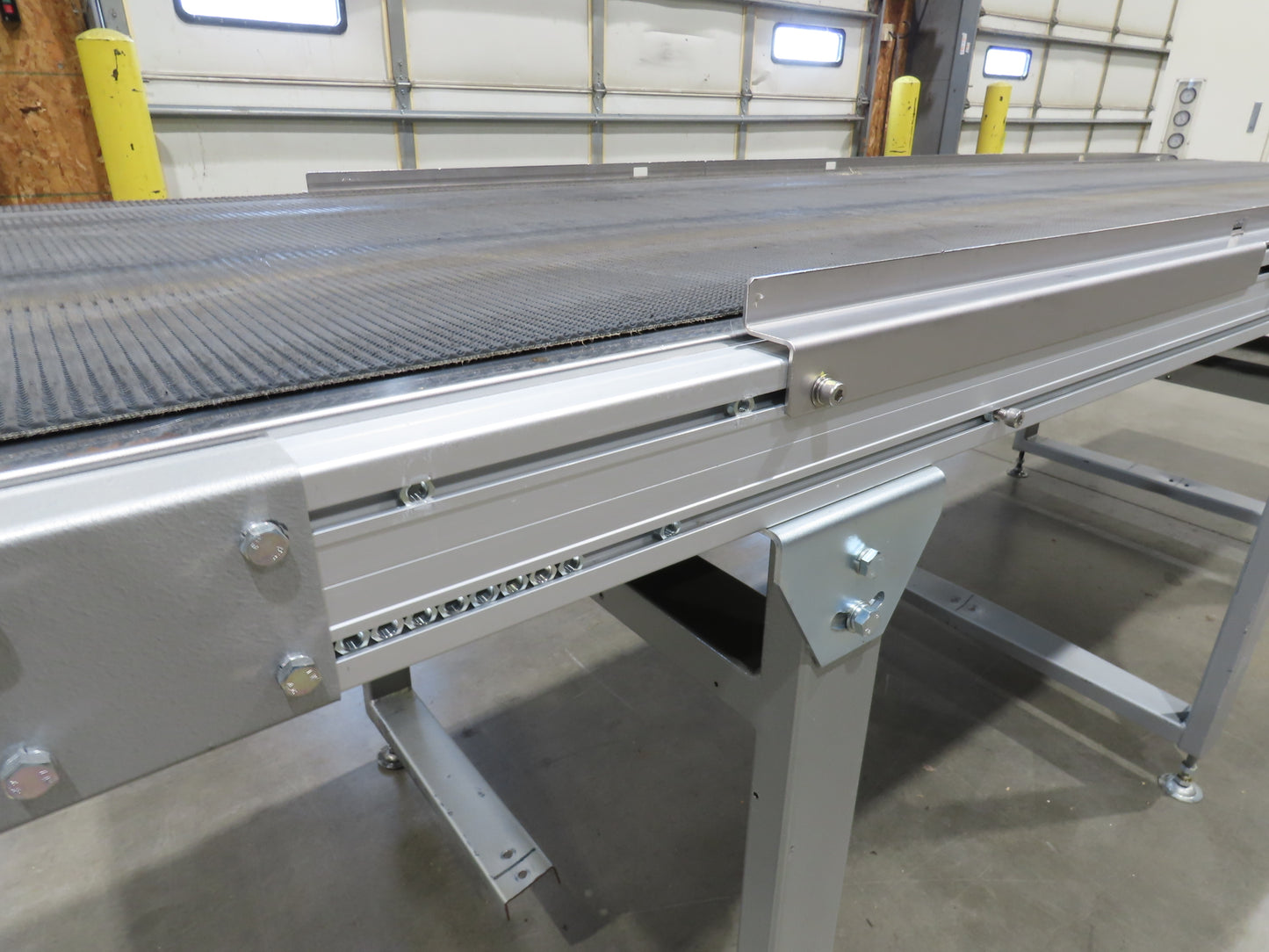 Habasit 38"x 11' 6" Slider Bed Conveyor 33.5"W Grip Belt 220V 3PH 5FPM