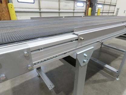 Habasit 38"x 11' 6" Slider Bed Conveyor 33.5"W Grip Belt 220V 3PH 5FPM