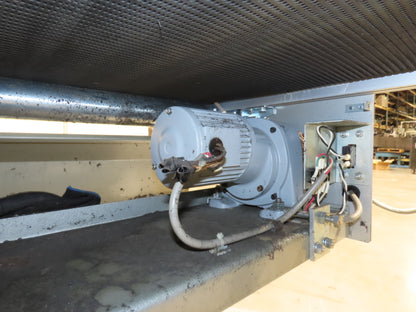 Habasit 38"x 11' 6" Slider Bed Conveyor 33.5"W Grip Belt 220V 3PH 5FPM