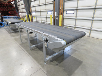 Habasit 38"x 11' 6" Slider Bed Conveyor 33.5"W Grip Belt 220V 3PH 5FPM