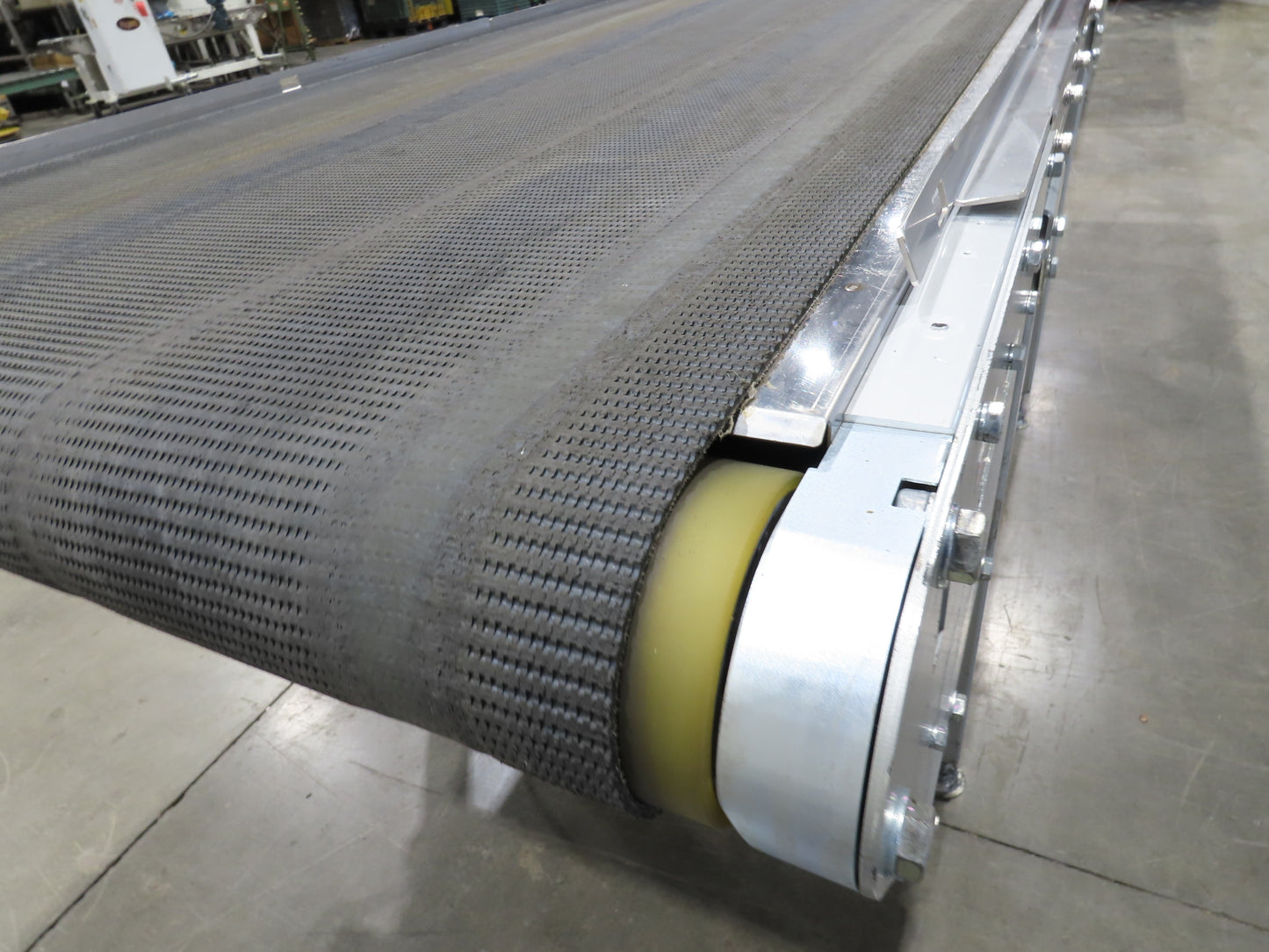 Habasit 38"x 11' 6" Slider Bed Conveyor 33.5"W Grip Belt 220V 3PH 5FPM