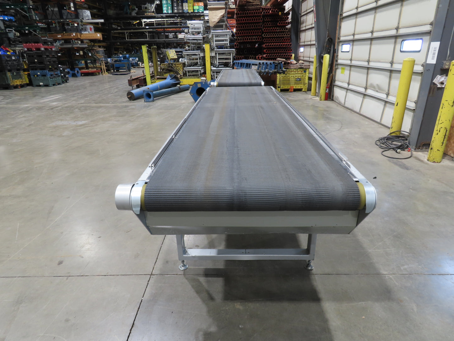Habasit 38"x 11' 6" Slider Bed Conveyor 33.5"W Grip Belt 220V 3PH 5FPM